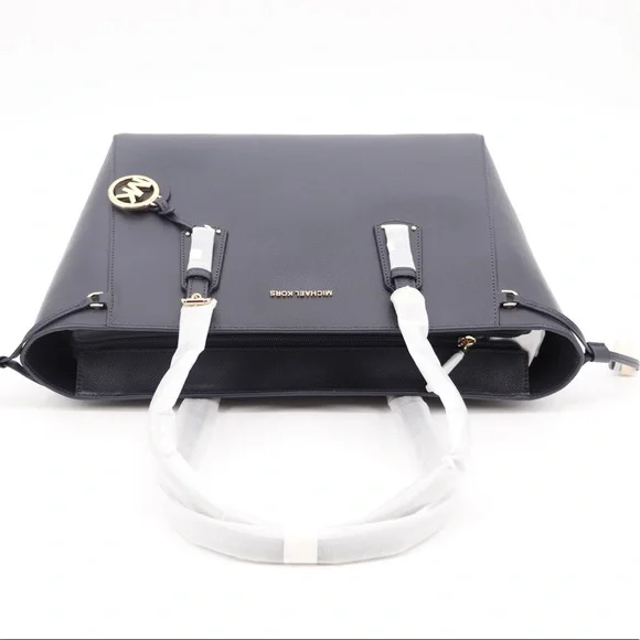 Michael Kors Voyager Leather Tote Shoulder Bag Admiral Blue Navy - Picture 8 of 16